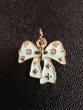 LV Gold & Blue Enamel Bow Charm Pendant